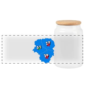Région Limousin - Boîte à biscuits avec couvercle en bois - blanc - Devant