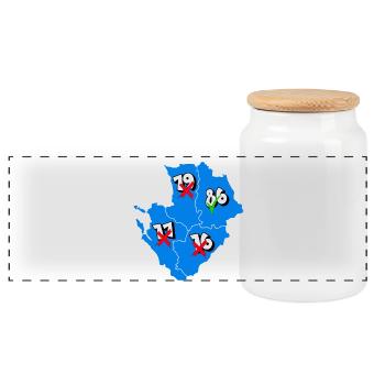 Région Poitou-Charentes - Boîte à biscuits avec couvercle en bois - blanc - Devant
