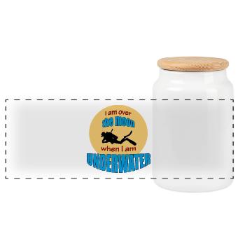 DIVING - Panoramic Cookie Jar with Wooden Lid - white - Front