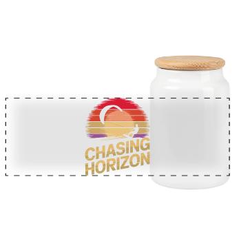 Coucher de soleil cerf-volant T-Shirt - Boîte à biscuits avec couvercle en bois - blanc - Devant