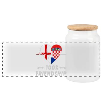 L'Angleterre et la Croatie : amitié à 100 % - Boîte à biscuits avec couvercle en bois - blanc - Devant