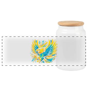 Kazakhstan aigle drapeau drapeau Cool Gift - Boîte à biscuits avec couvercle en bois - blanc - Devant