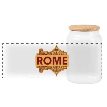 Rom Italien Skyline - Panorama Keksdose mit Holzdeckel - Weiß - Vorne