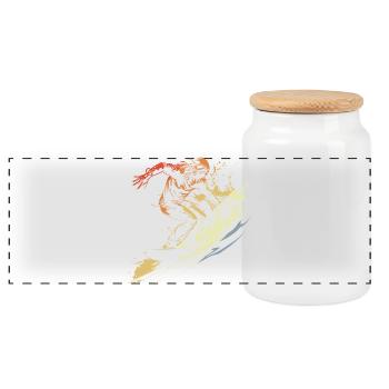 Surfing Vintage - Panoramic Cookie Jar with Wooden Lid - white - Front