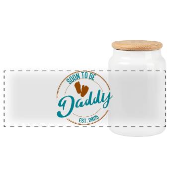 Soon to Be Daddy Geschenk für werdende Väter bunt - Panorama Keksdose mit Holzdeckel - Weiß - Vorne