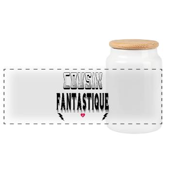 Cousin Fantastique - Boîte à biscuits avec couvercle en bois - blanc - Devant