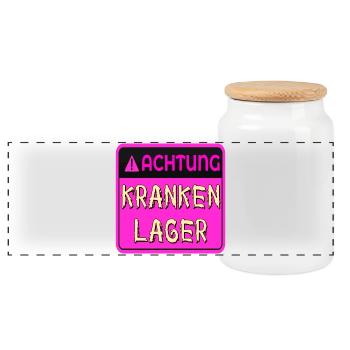 GUTE BESSERUNG KRANKENLAGER - Panorama Keksdose mit Holzdeckel - Weiß - Vorne