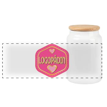 HERZ LOGOPÄDIN - Panorama Keksdose mit Holzdeckel - Weiß - Vorne