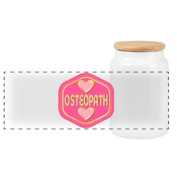 OSTÉOPATHE CŒUR - Boîte à biscuits avec couvercle en bois - blanc - Devant
