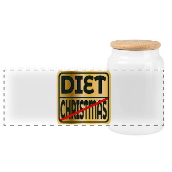 WEIHNACHTLICHE ERNÄHRUNG - Panorama Keksdose mit Holzdeckel - Weiß - Vorne