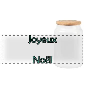 NOËL. MERRY CHRISTMAS. SAPIN. BONNE ANNEE - Boîte à biscuits avec couvercle en bois - blanc - Devant