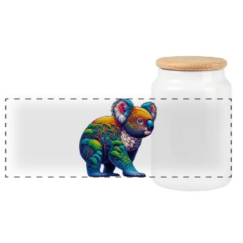 Koala - Boîte à biscuits avec couvercle en bois - blanc - Devant