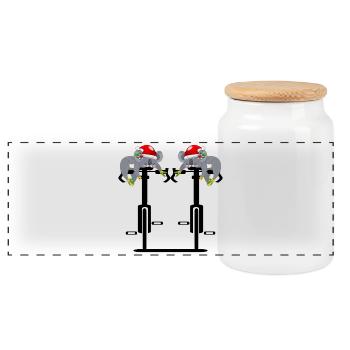 CHRISTMAS GIFTS CYCLING CYCLING - Panoramic Cookie Jar with Wooden Lid - white - Front