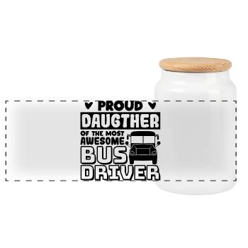 Fille d’un chauffeur de bus - Boîte à biscuits avec couvercle en bois - blanc - Devant
