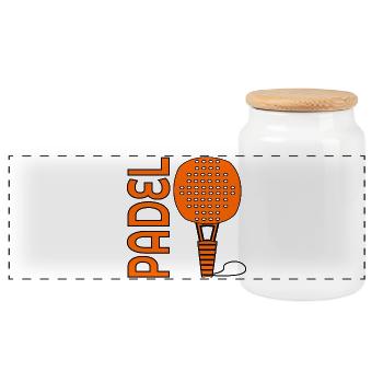 PADEL TENNIS PAYS-BAS PAYS-BAS - Boîte à biscuits avec couvercle en bois - blanc - Devant