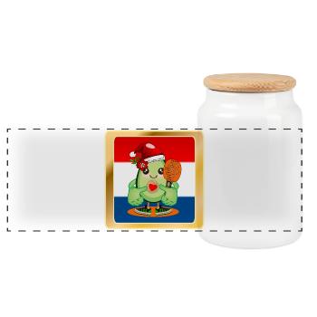 Noël Avocat Padel Tennis Pays-Bas - Boîte à biscuits avec couvercle en bois - blanc - Devant