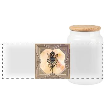 La mélodie de la nature, - Boîte à biscuits avec couvercle en bois - blanc - Devant
