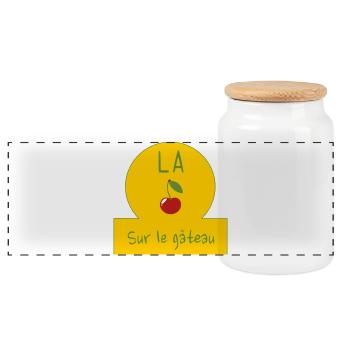 The icing on the cake - Panoramic Cookie Jar with Wooden Lid - white - Front