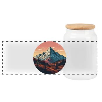 Landschaft Wald von Monagne - Panorama Keksdose mit Holzdeckel - Weiß - Vorne
