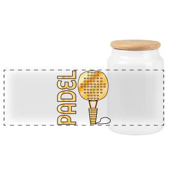PADEL-TENNIS SPORT - Boîte à biscuits avec couvercle en bois - blanc - Devant