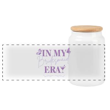 Bridesmaid Era - Butterfly Edition - Panoramic Cookie Jar with Wooden Lid - white - Front