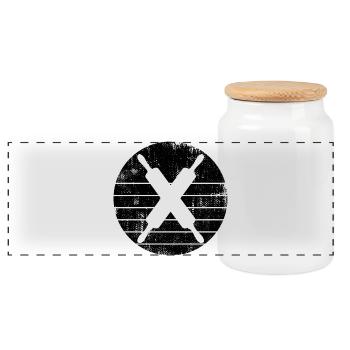 Rolling pin - Panoramic Cookie Jar with Wooden Lid - white - Front