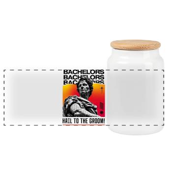 Hail to the Groom - Bachelor Style - Panorama Keksdose mit Holzdeckel - Weiß - Vorne