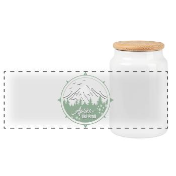 Ski Kompas - Panoramic Cookie Jar with Wooden Lid - white - Front
