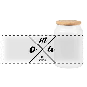 Grandma Est. 2024 – Cadeau pour les nouvelles mamies - Boîte à biscuits avec couvercle en bois - blanc - Devant