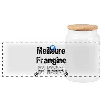 Meilleure Frangine du Monde - Boîte à biscuits avec couvercle en bois - blanc - Devant