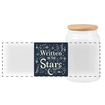 Written in the Stars - Panoramic Cookie Jar with Wooden Lid - white - Front