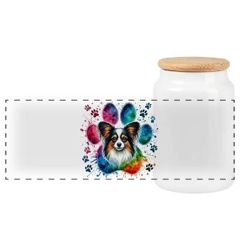 Papillon Art - Panorama Keksdose mit Holzdeckel - Weiß - Vorne