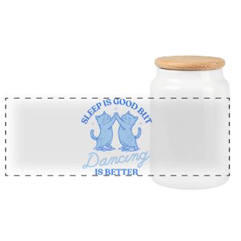 Le sommeil c’est bien, mais la danse, c’est mieux - Boîte à biscuits avec couvercle en bois - blanc - Devant