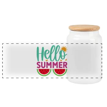 Bonjour l’été - Boîte à biscuits avec couvercle en bois - blanc - Devant