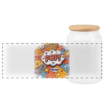 Pop Art | trendy  - Panorama Keksdose mit Holzdeckel - Weiß - Vorne