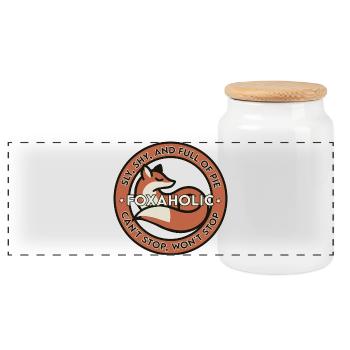 Accro au renard - Boîte à biscuits avec couvercle en bois - blanc - Devant