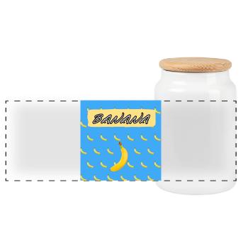 Banana - Panorama Keksdose mit Holzdeckel - Weiß - Vorne