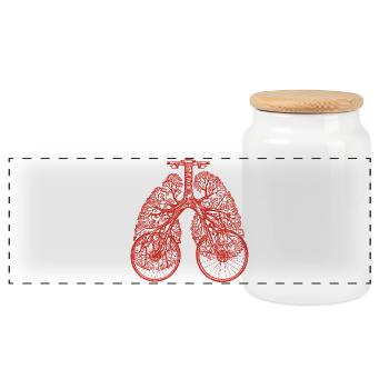 Fahrrad & Lunge – Atme Freiheit - Panoramic Cookie Jar with Wooden Lid - white - Front