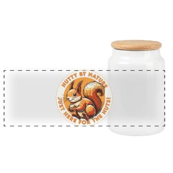 Nutty by Nature - Panorama Keksdose mit Holzdeckel - Weiß - Vorne