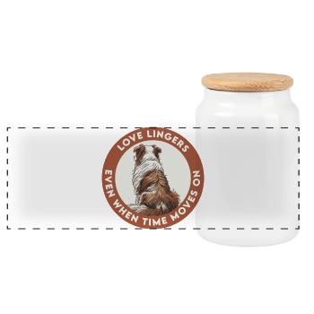L’amour persiste même lorsque le temps passe - Boîte à biscuits avec couvercle en bois - blanc - Devant