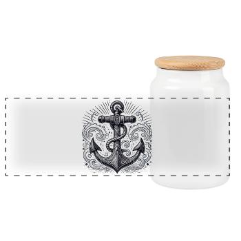 Anker Schiffsanker Anker cool maritim Geschenk - Panorama Keksdose mit Holzdeckel - Weiß - Vorne