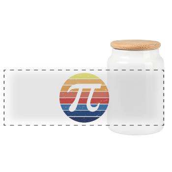 Math Pi Rétro - Boîte à biscuits avec couvercle en bois - blanc - Devant