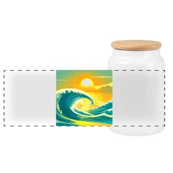 Sea Sun - Panorama Keksdose mit Holzdeckel - Weiß - Vorne