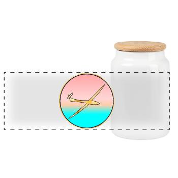 SEA SUNSET GLIDER - Panoramic Cookie Jar with Wooden Lid - white - Front