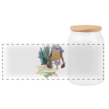 Canary Islands - Drum roll on tranquil islands - Panoramic Cookie Jar with Wooden Lid - white - Front