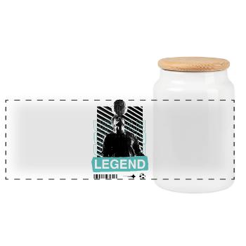 Urban Legend – Street-Style Fußball-Design - Panorama Keksdose mit Holzdeckel - Weiß - Vorne