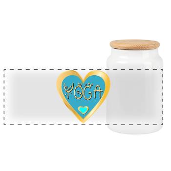 COURONNE DE YOGA DU CŒUR - Boîte à biscuits avec couvercle en bois - blanc - Devant
