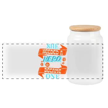Elle avait besoin d’une héroïne – une girl power forte - Boîte à biscuits avec couvercle en bois - blanc - Devant