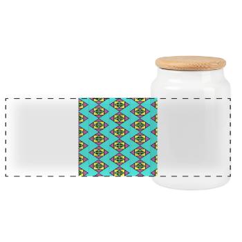Cubisme répétitif - Boîte à biscuits avec couvercle en bois - blanc - Devant