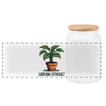 Gardening Enthusiast - Panorama Keksdose mit Holzdeckel - Weiß - Vorne